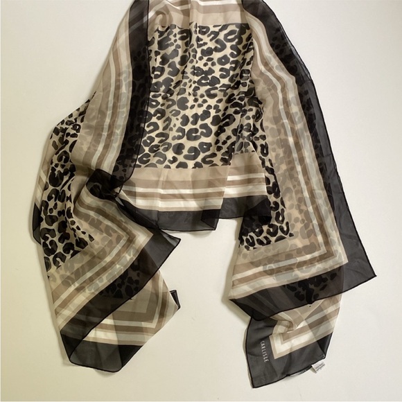Carlisle Scarf 100% Silk Animal Print 60" × 20" - Picture 7 of 9